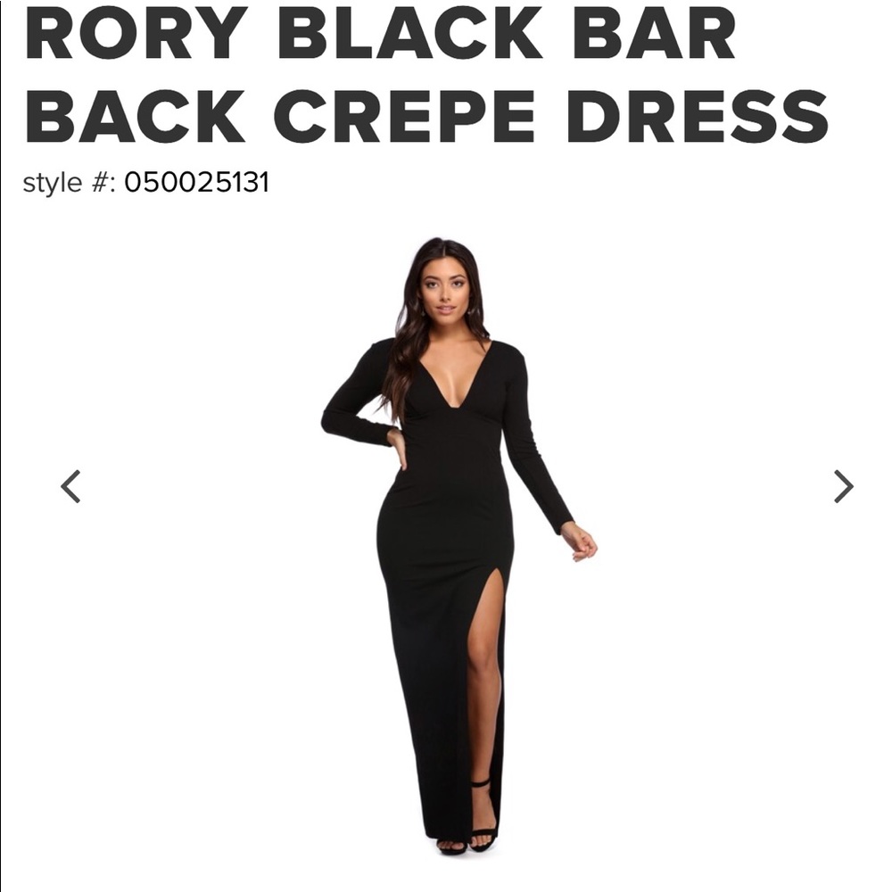 Rory Black Bar Back Crepe Dress